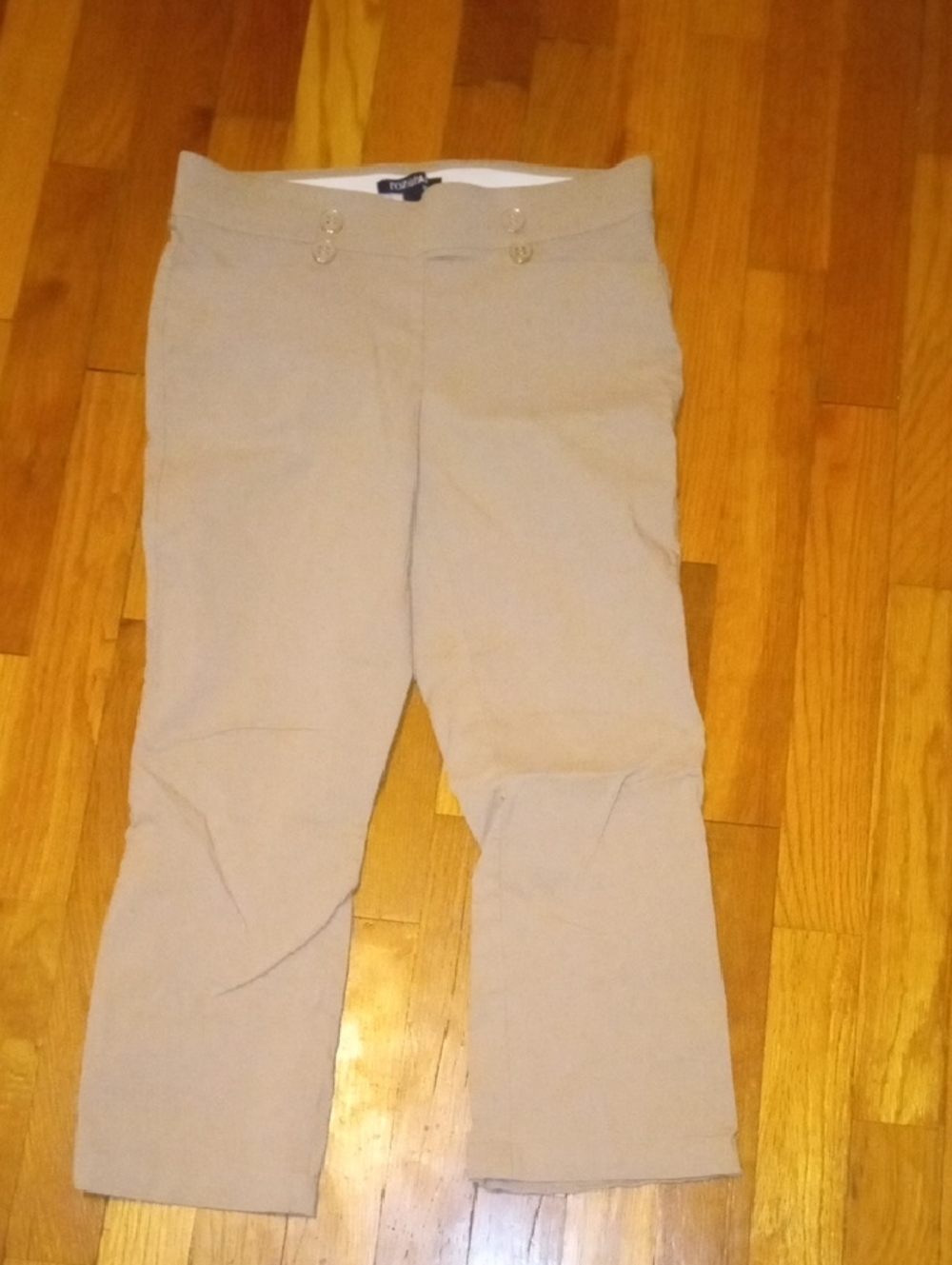 pull on Tan Cropped Pants size 2